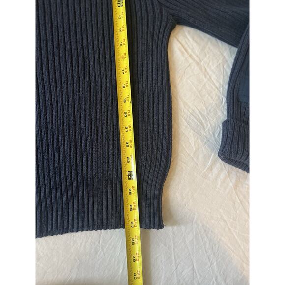 Vintage Citadel V-Neck Pullover Sweater Elbow Patch Blue 40 Academic Professor - Picture 5 of 6